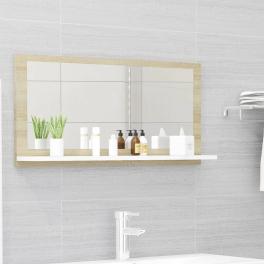 Mirror white and sonoma oak engineered wood and acrylic