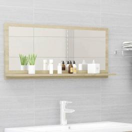 Mirror sonoma oak engineered wood 35.4 x 4.1 x 14.6 in