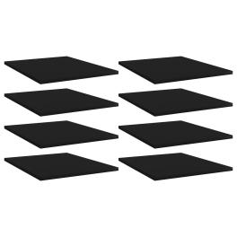 Shelf set of 8 black engineered wood 15.7x19.7x0.6 in