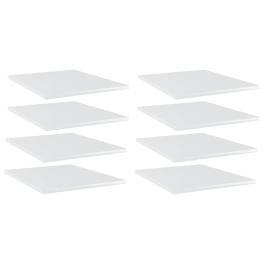 Shelf set of 8 high gloss white engineered wood