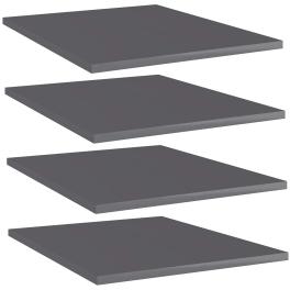 Shelf set of 4 high gloss grey engineered wood medium simple