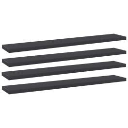 Shelf set of 4 grey engineered wood 23.6 in x 3.9 in x 0.6 in
