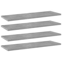 Shelf set of 4 concrete grey engineered wood 23.6x7.9x0.6 in