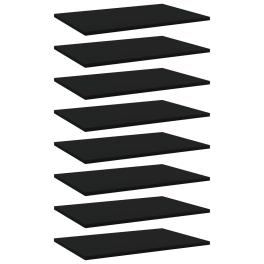 Shelf set of 8 black engineered wood 23.6x15.7x0.6 in simple