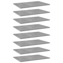 Shelf set of 8 concrete grey engineered wood 23.6 x 15.7 in