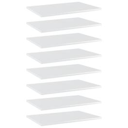 Shelf set of 8 high gloss white engineered wood