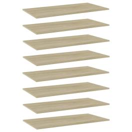 Shelf set of 8 sonoma oak engineered wood 31.5 x 11.8 x 0.6 in