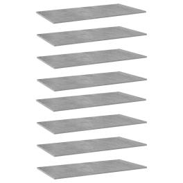Shelf set of 8 concrete gray engineered wood