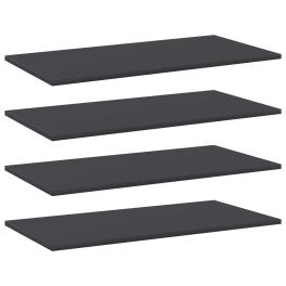 Shelf set of 4 gray engineered wood 31.5 x 15.7 x 0.6 in