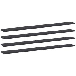 Shelf set of 4 gray engineered wood medium minimalistic shelf