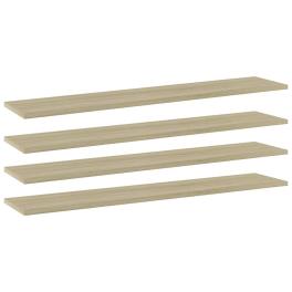 Shelf set of 4 sonoma oak engineered wood 39.4x7.9x0.6 in