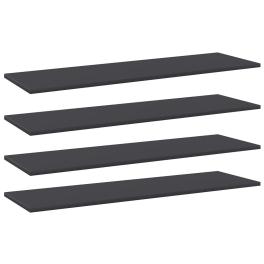 Shelf set of 4 grey engineered wood 39.4x11.8 in wall mounting