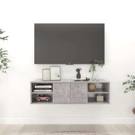 Wall shelf concrete grey engineered wood medium wall shelf