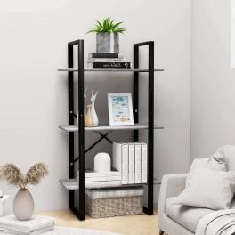 Storage shelf concrete grey metal, engineered wood