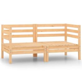 Corner sofa natural wood solid pine wood medium modular