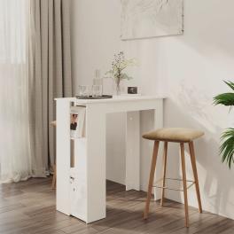 Bar table white engineered wood high bar table rectangular