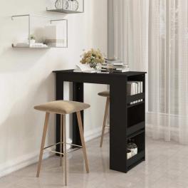 Bar table black engineered wood compact bar table rectangular