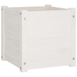 Planter white solid pinewood 15.7 x 15.7 x 15.7 in planters