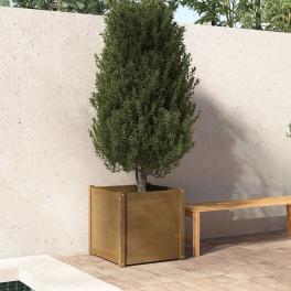 Garden planter honey brown solid pine wood large durable