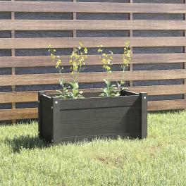 Garden planter grey solid pinewood 23.6x12.2x12.2 in durable