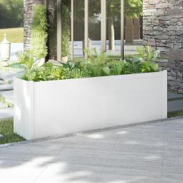 Garden planter white solid pinewood 78.7 in x 19.7 in x 27.6 in