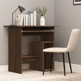 Desk brown oak engineered wood compact desk rectangular
