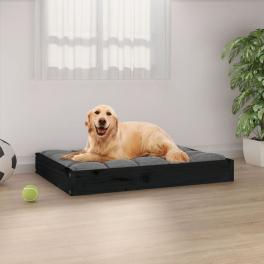 Dog bed black solid pine wood 28.1 x 21.3 x 3.5 in durable