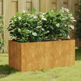Planter rusty corten steel 31.5 x 15.7 x 15.7 in durable