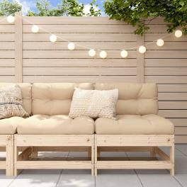 Middle sofa natural solid pine wood medium modular middle sofa