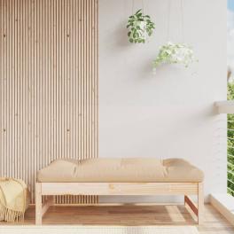 Garden footstool natural pine solid pine wood