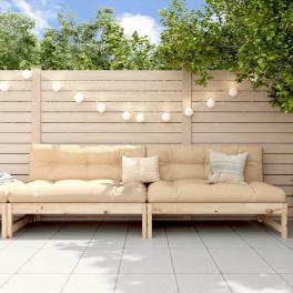 Garden middle sofa natural solid pine wood 48.0 x 33.1 x 27.6 in
