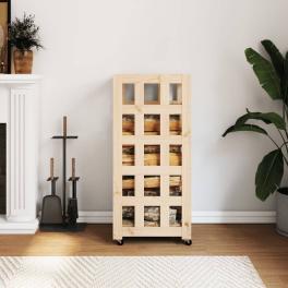 Log holder with wheels 15.7"x19.3"x43.3" solid wood pine