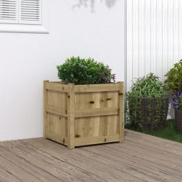 Garden planter brown treated pine wood 19.7 in decorative touches