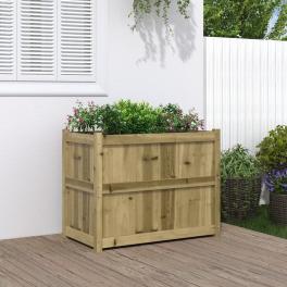 Garden planter natural pine treated solid pine wood large durable