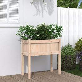 Garden planter natural pine solid pine wood medium garden planter