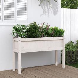 Garden planter white solid pine wood 41.3 in wide
