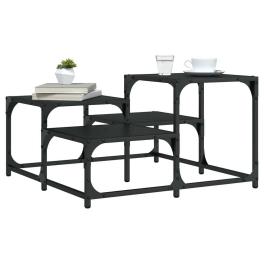 Coffee table black engineered wood, metal medium industrial