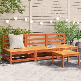 Garden sofa wax brown solid pine wood 27.6 x 27.6 x 26.4 in