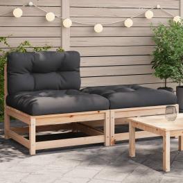 Patio sofa anthracite, pine wood solid pine wood, oxford fabric