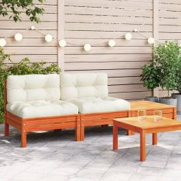 Garden sofa wax brown solid pine wood large modular garden sofa