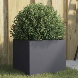 Planter anthracite cold-rolled steel small decorative inlays