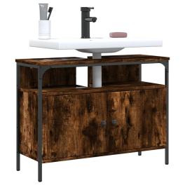 Bathroom sink cabinet smoked oak engineered wood