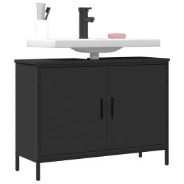 Bathroom sink cabinet black engineered wood 31.5 x 11.8 x 23.6 in