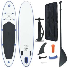 Inflatable stand up paddleboard set blue and white