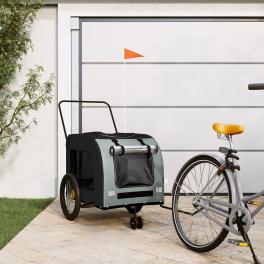 Pet bike trailer black and grey oxford fabric, iron, pvc medium
