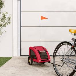 Pet bike trailer red oxford fabric, iron, pvc small durable