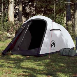 Camping tent tunnel 2-person white blackout fabric waterproof