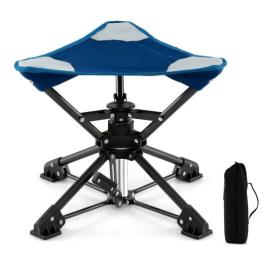 Folding camping stool 360?&deg; swivel hunting chair with anti-sink feet-blue