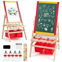 Flip-over double-sided kids art easel