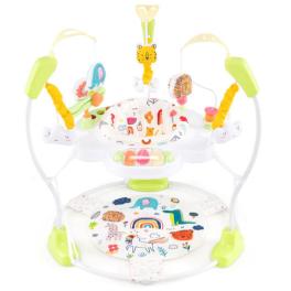 Baby activity center height adjustable baby bouncing saucer with interactive toys-yellow - color: yellow
